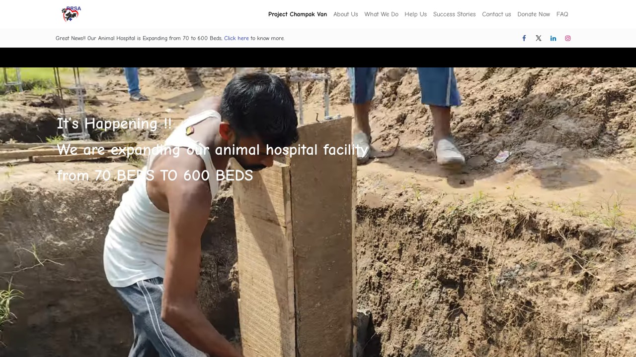 RRSA India website homepage